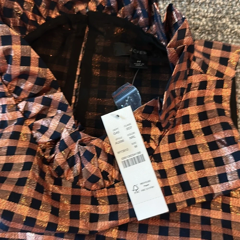 NWT JCrew Rose Gold Metallic Top Sz M